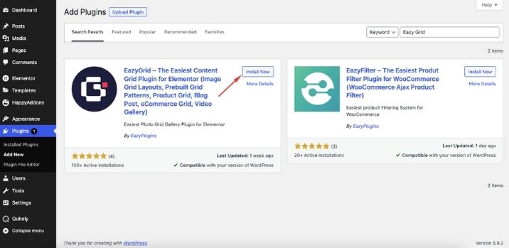 Install EazyGrid Plugin