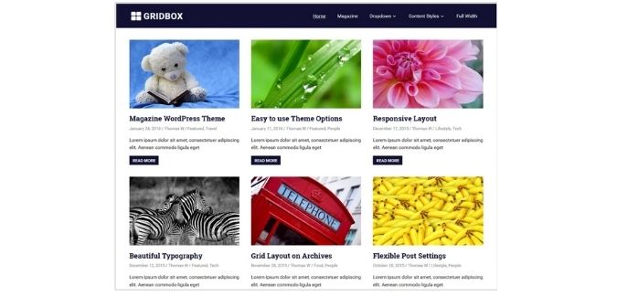 Gridbox- Clean and Solid WordPress Grid