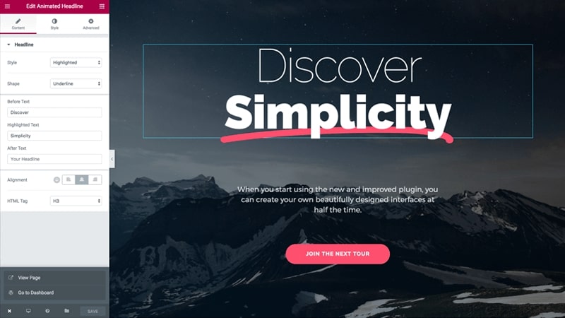animated headline