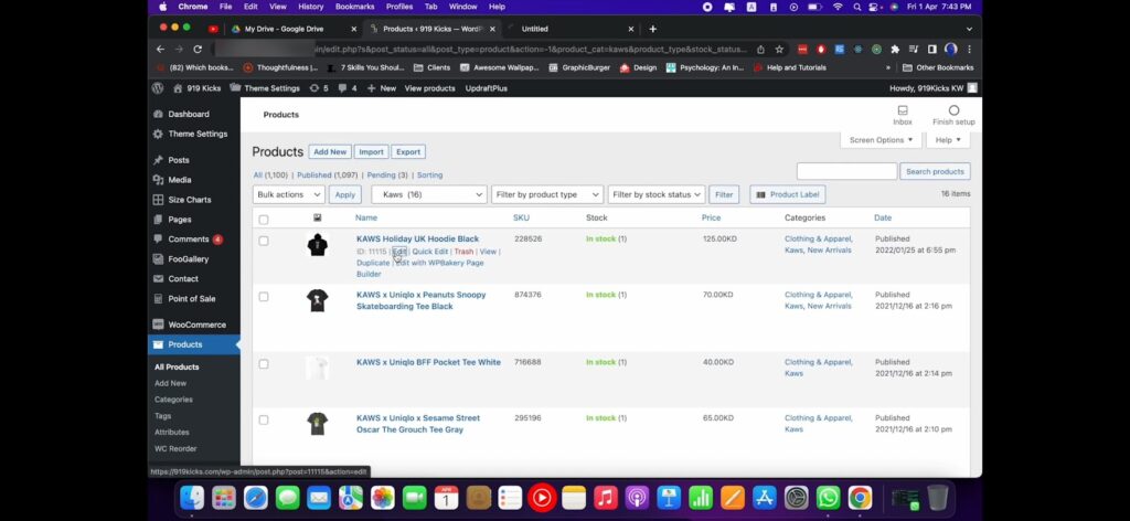 click on the product option WooCommerce filter not working." 