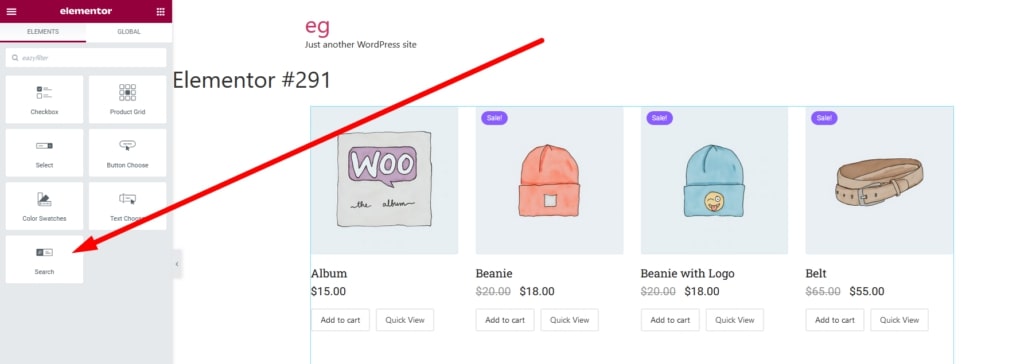How to Use Eazy Filter Choose search