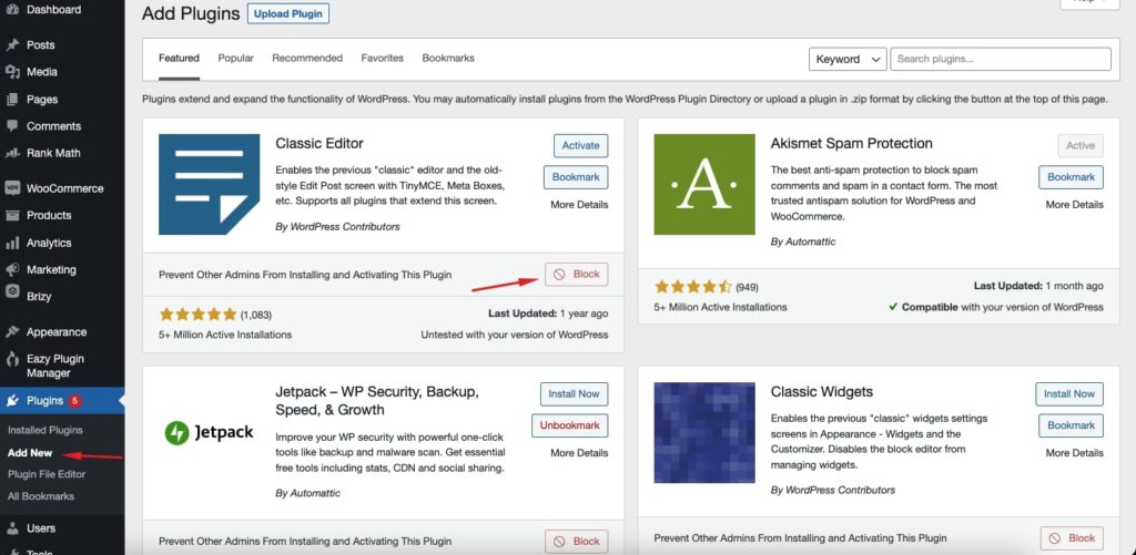 How to Block a WordPress Plugin