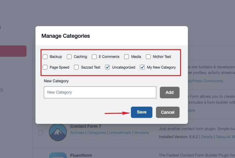Save Categories