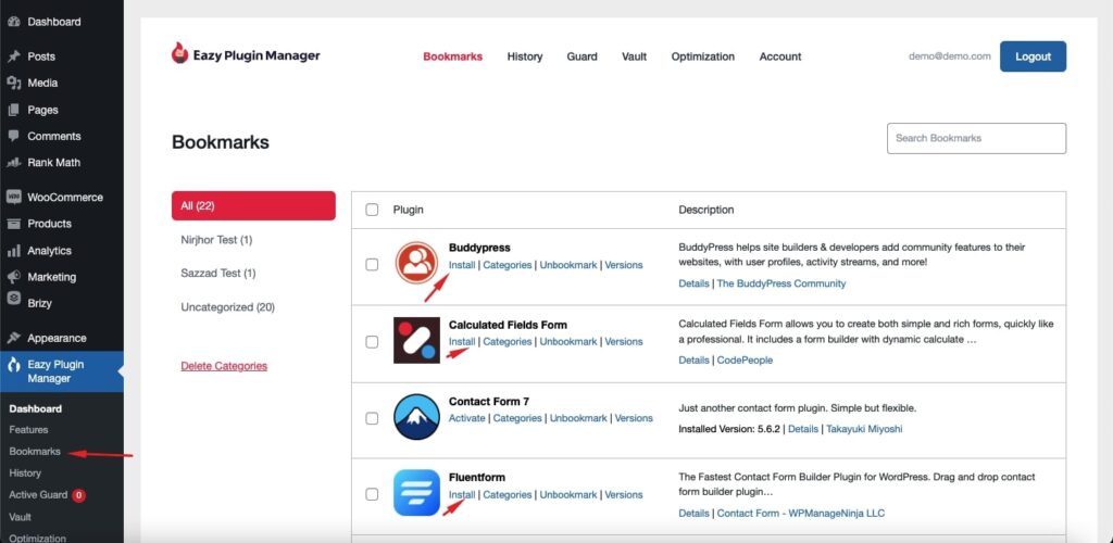 Bookmarked installed plugin_How to Install Bulk Amounts of Plugins in One Click