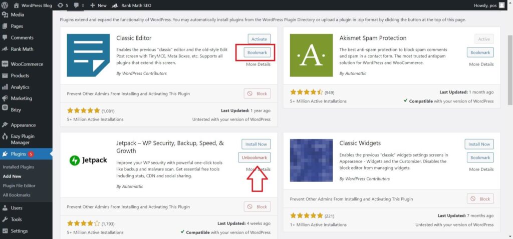 Bookmark your plugin