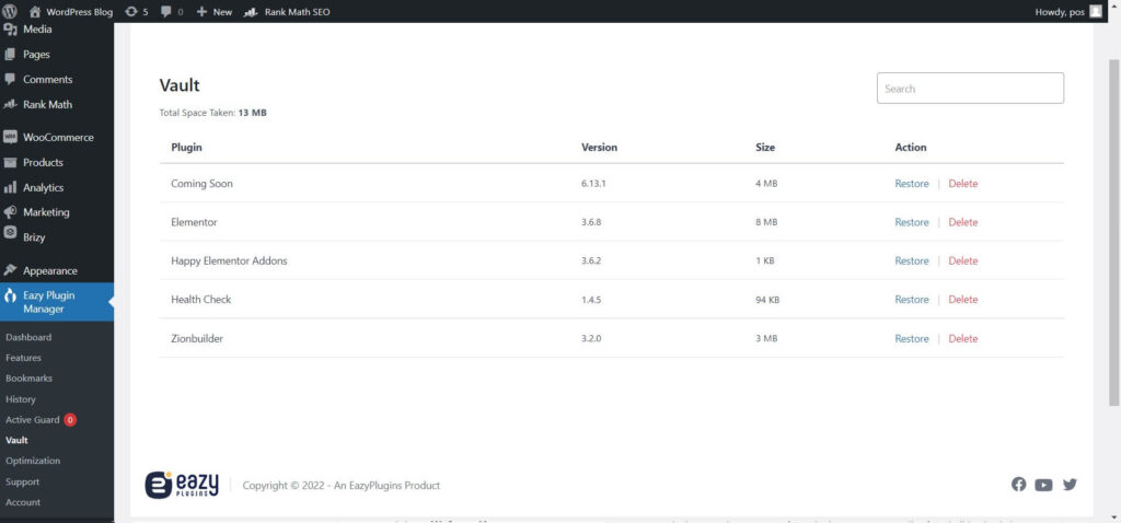 Your website's plugin vault