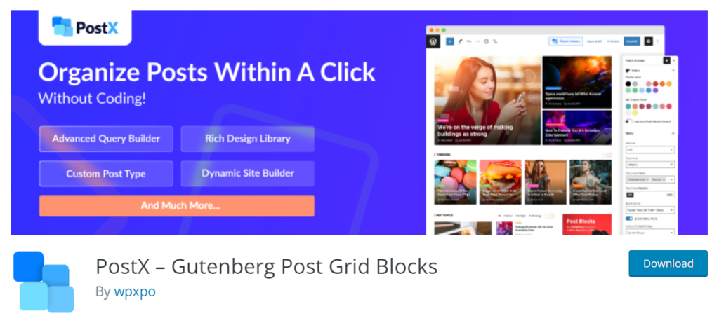 PostX- Best Post Grid Plugin WordPress Free