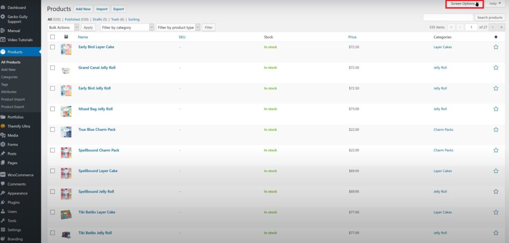 Enable the Featured Column on the Products Page