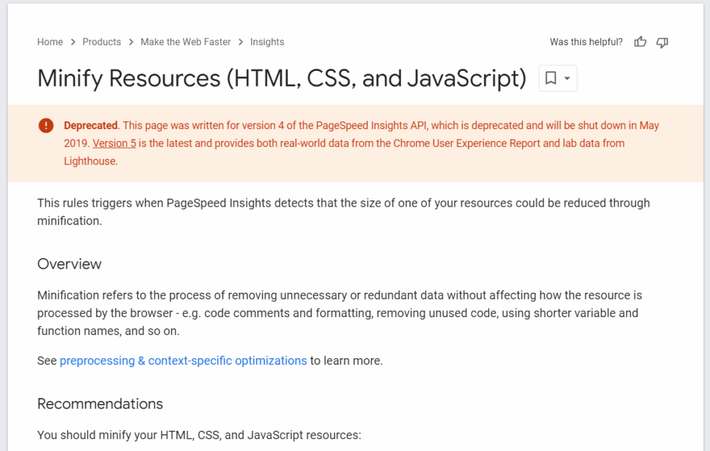 Minify Resources