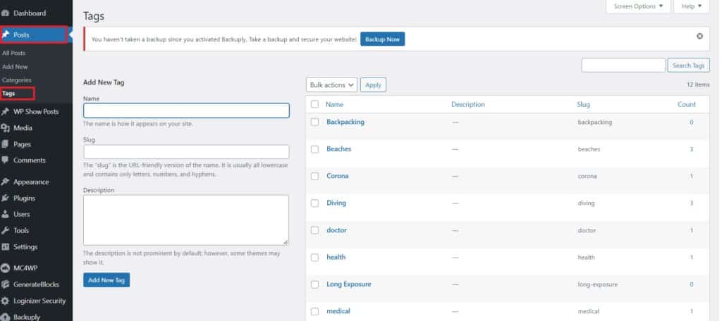 Pick Necessary Tags for Your Pages and Blogs