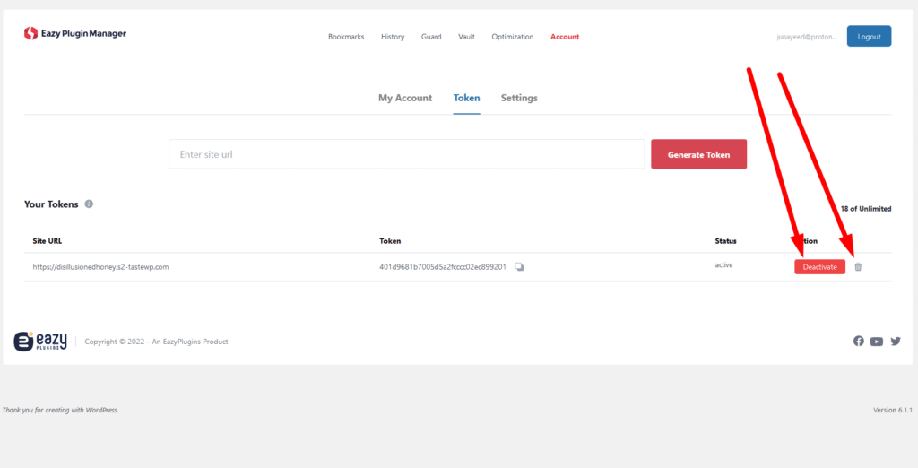 Plugin Token Management