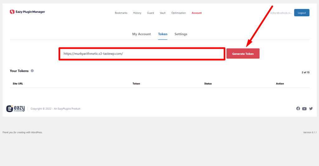 Generate Token from Eazy Plugin Manager