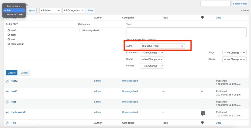 How to change author name in WordPress