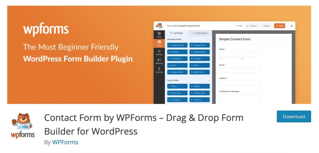 WP Forms- Best Contact Form Plugin for WordPress