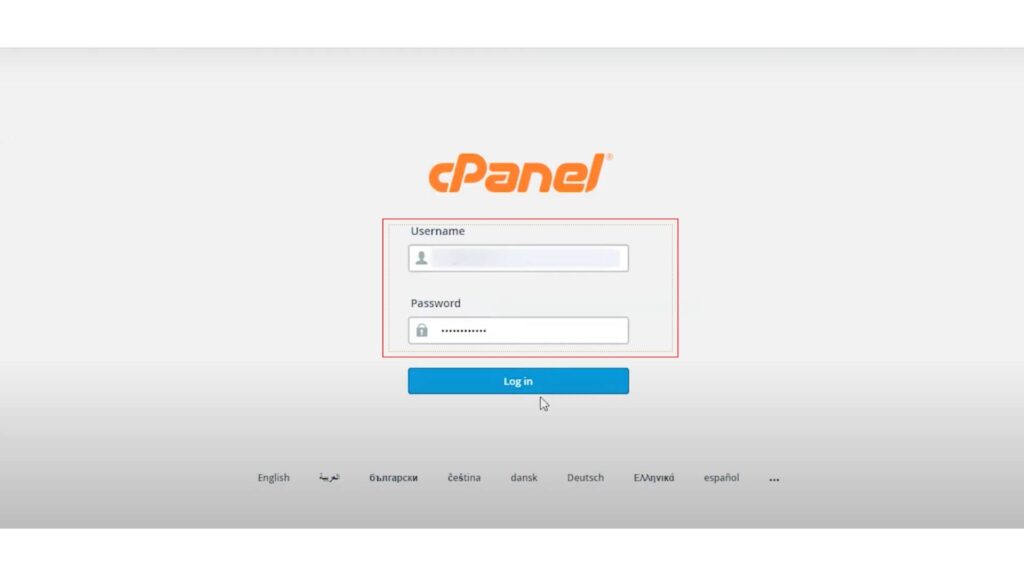Login to CPanel