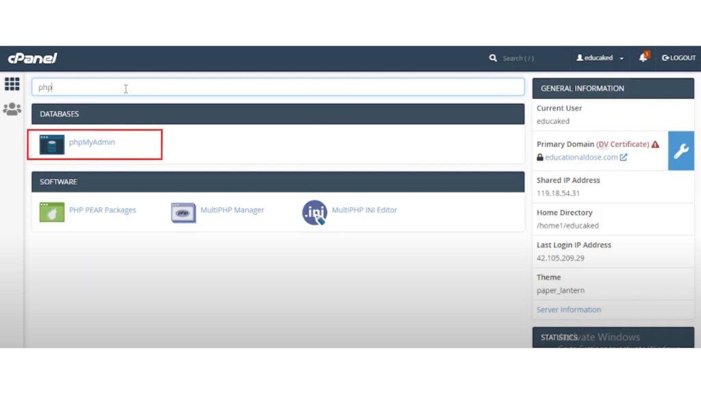 phpMYAdmin