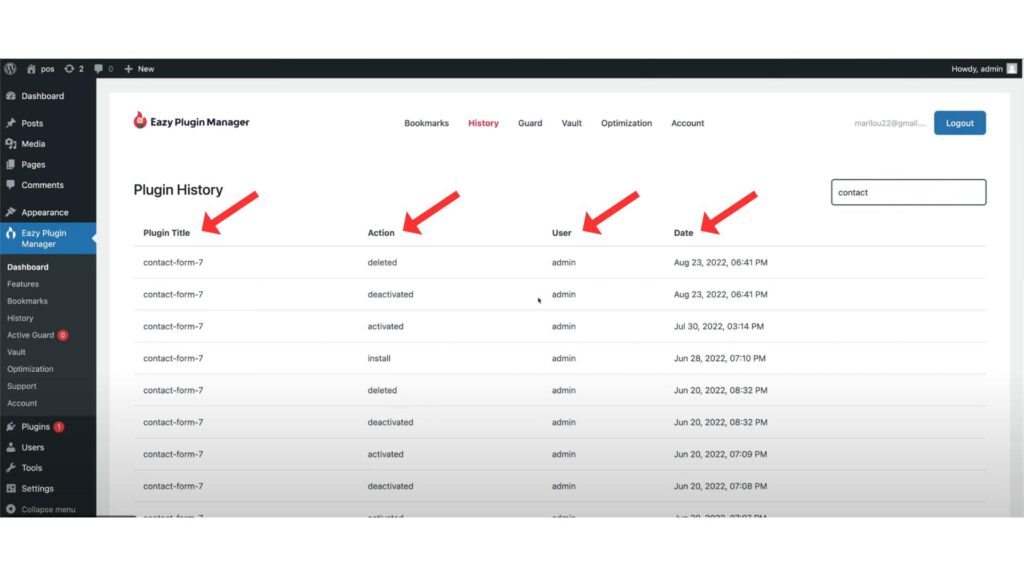 History of Plugin Updates in WordPress