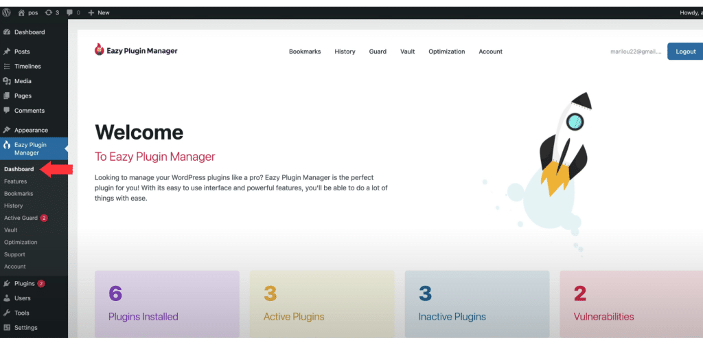 Navigate to Eazy Plugin Manager Dashboard