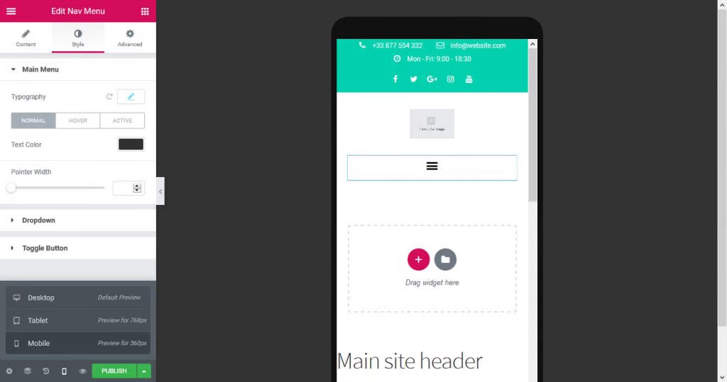 How to Add a Menu in Elementor