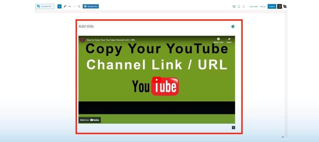 Paste the copied URL into your WordPress post/page editor