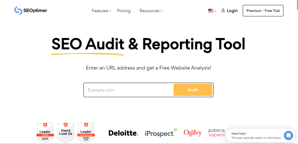 SEOptimer- SEO Audit and Reporting Tool