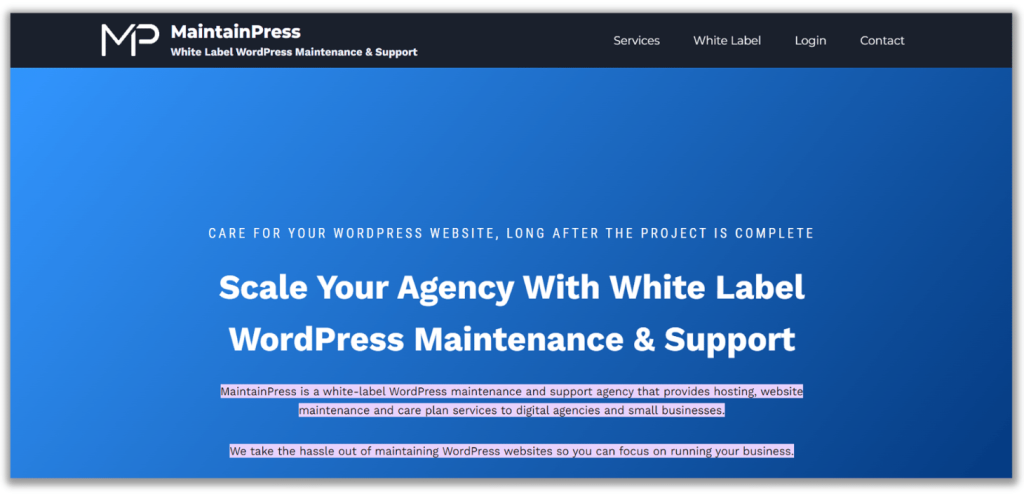 MaintainPress- White Label WordPress Maintenance & Support