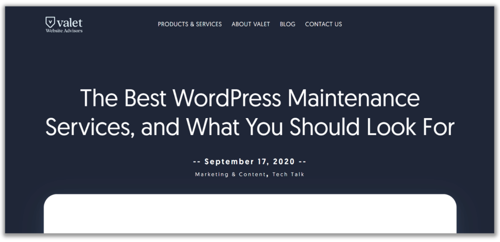 Valet- Best WordPress Maintenance Services