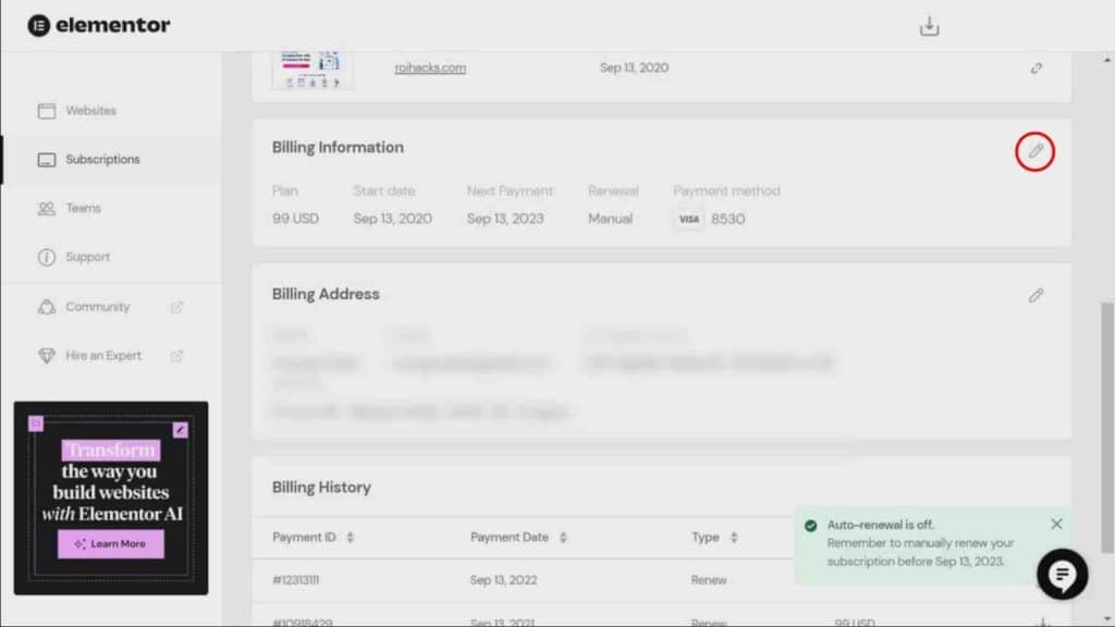How to Cancel Elementor Subscription