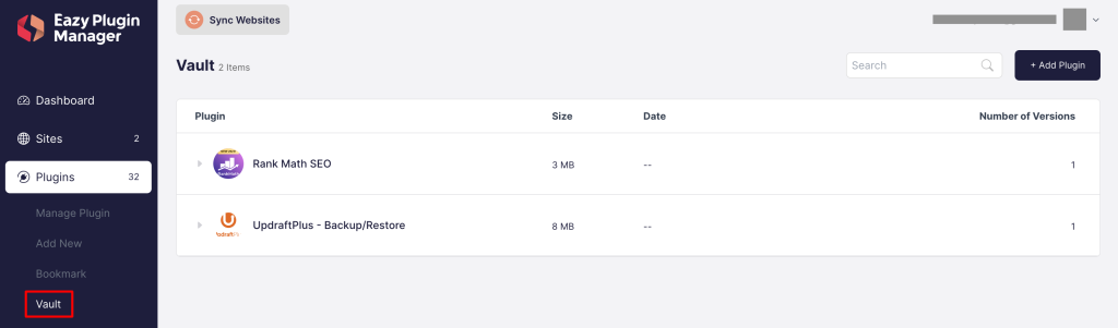 Plugin vault