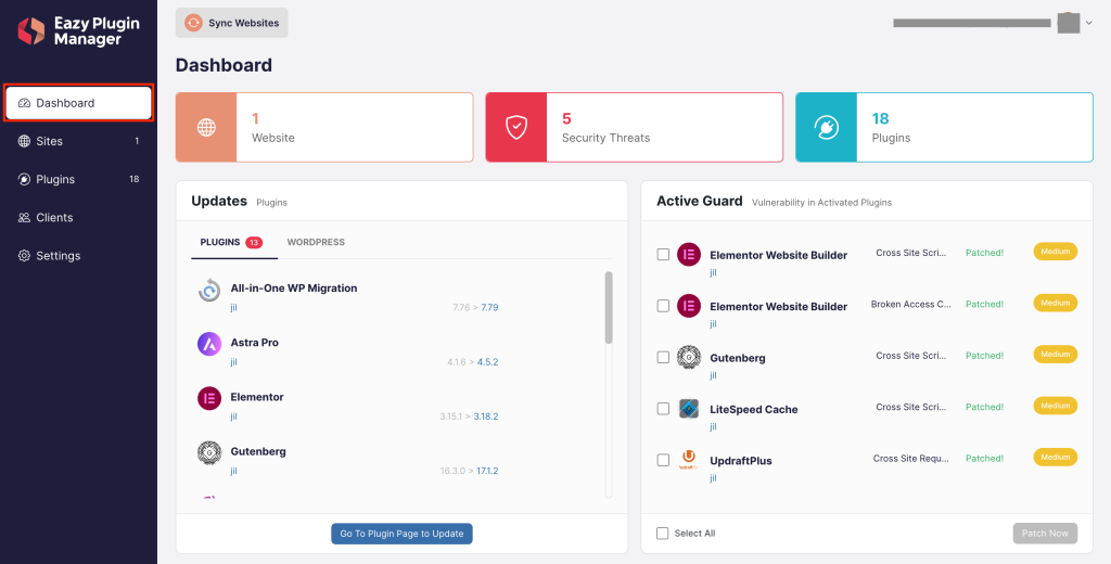 Remote management Dashboard