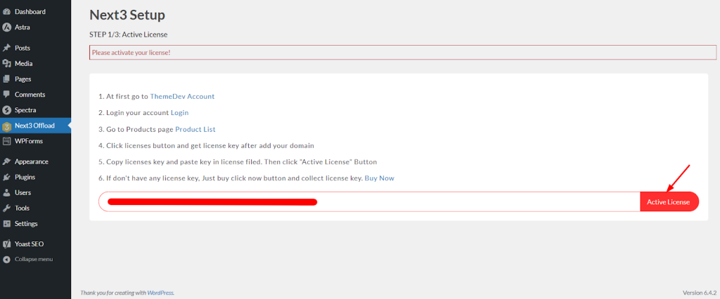 Click the Active License button.