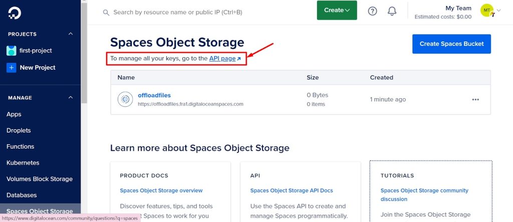 collect the Keys. For this, you can visit the API page