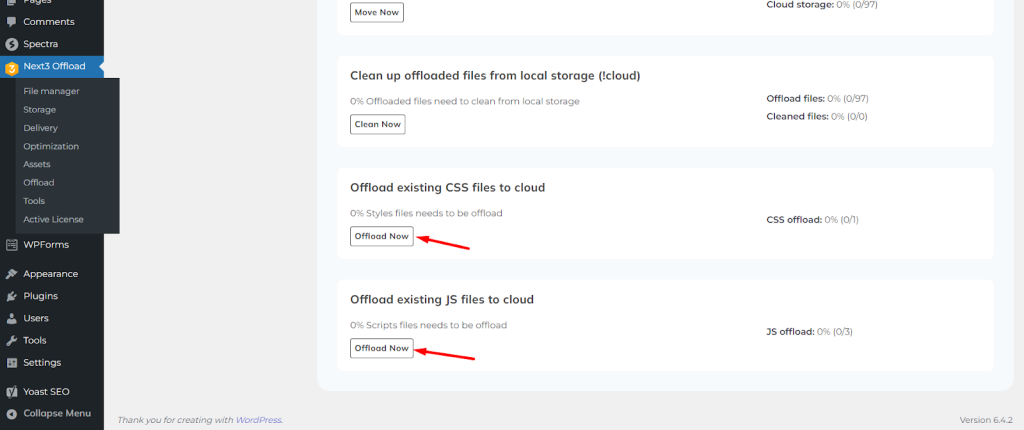 offload existing CSS and JS files to the Cloud.