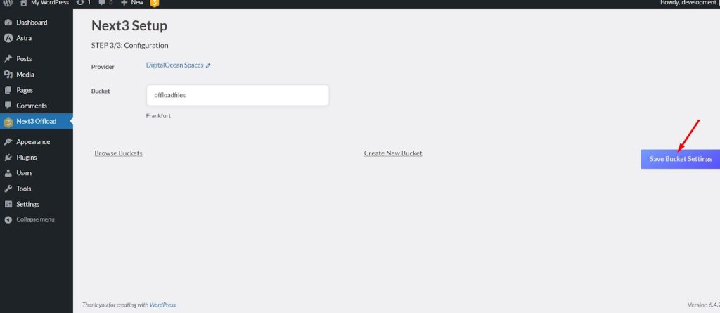 Save Bucket Settings after all these are set up.