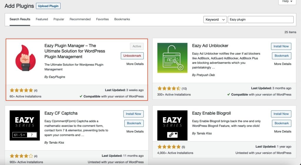 Install Eazy Plugin Manager- How to Download a Plugin in WordPress 
