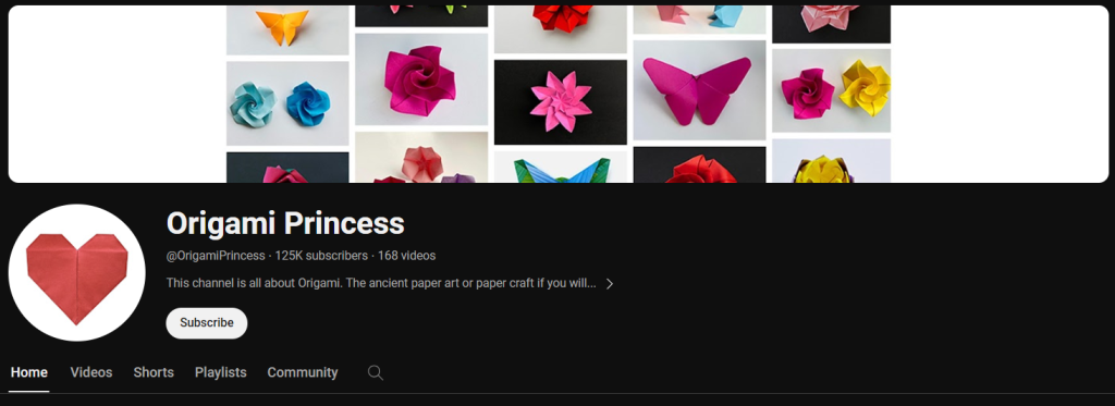Orgami Princess- YouTube Channel Ideas for Beginners