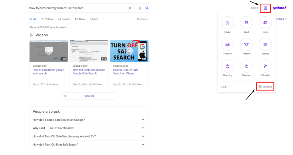 How to Permanently Turn off SafeSearch for Yahoo
