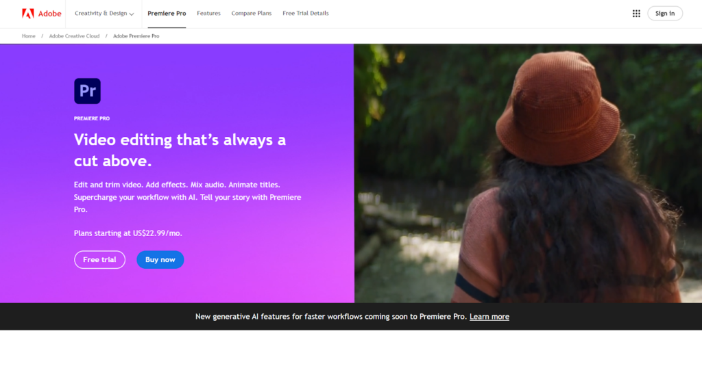 Adobe Premiere Pro- Overall Best Video Editing Software for Beginners 