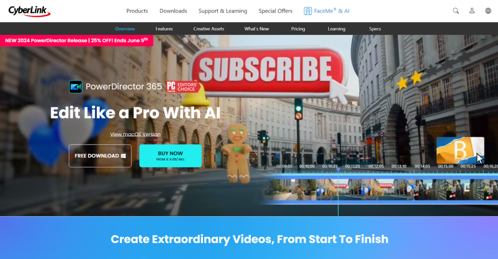 PowerDirector- Best Editing Flexibility and Best Video Editing Software for Beginners
