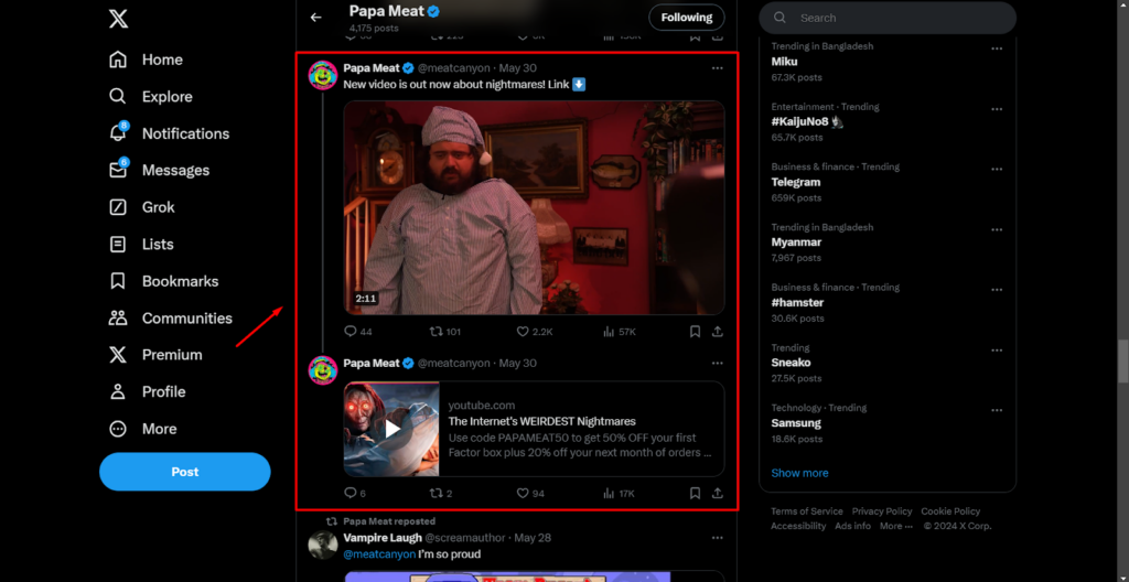 Papa Meat Twitter