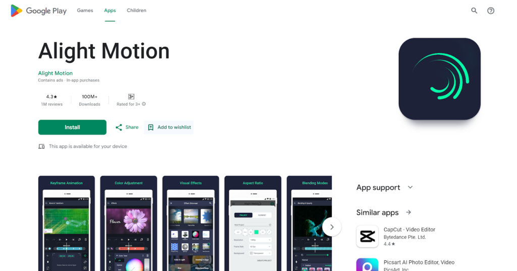 Best TikTok Editing App- Alight Motion